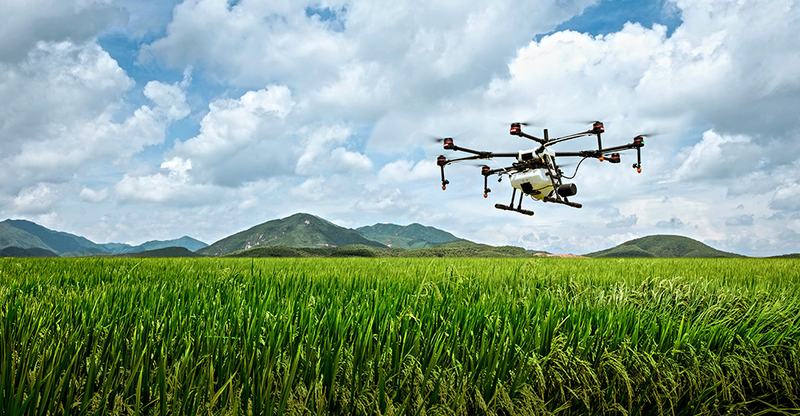Drone spraying crops — Agriculture & Crop Monitoring
